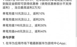 华为游戏平台返利公告（华为游戏返利活动多久一次）