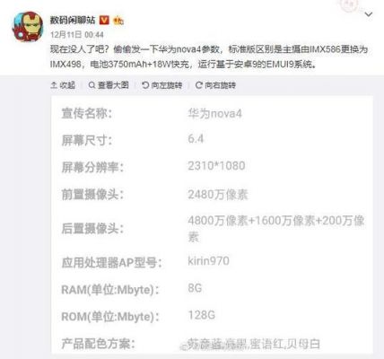华为nova4详细参数(华为nova4参数详细参数配置)-图1 华为nova4详细参数(华为nova4参数详细参数配置)-图1