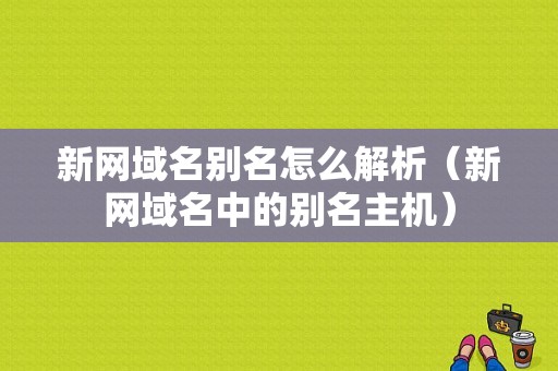 新网域名别名怎么解析（新网域名中的别名主机）
